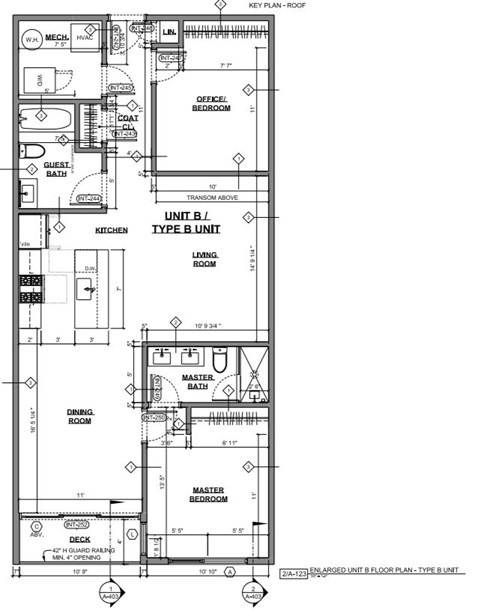 A floor plan of a Type B unit shows a living room, two bedrooms, a kitchen, and a dining room.